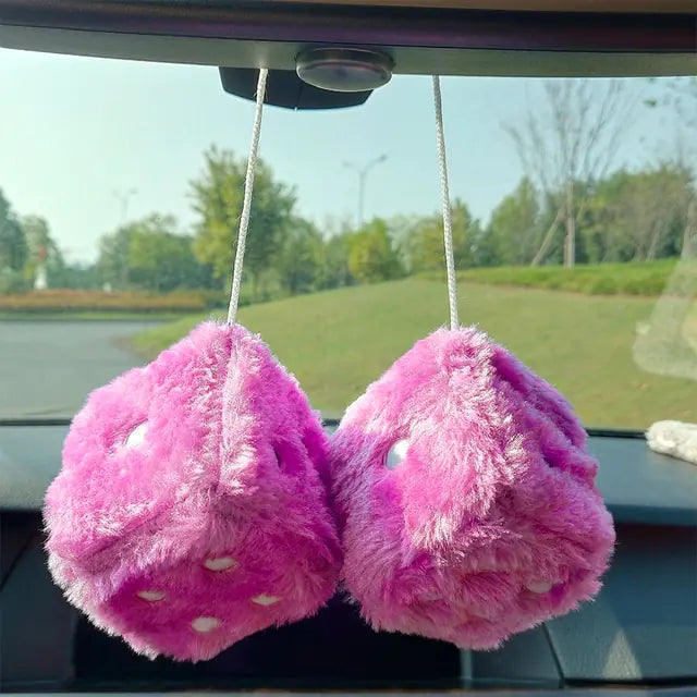 Fuzzy Plush Dice Car Accessory - Products By Jax