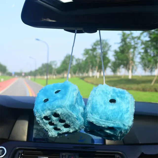 Fuzzy Plush Dice Car Accessory - Products By Jax