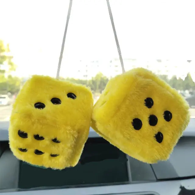 Fuzzy Plush Dice Car Accessory - Products By Jax