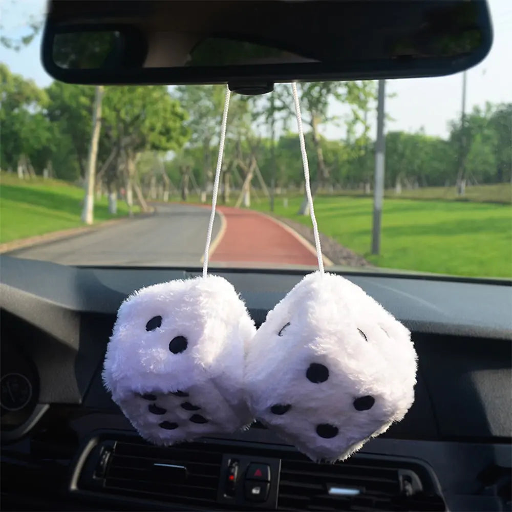 Fuzzy Plush Dice Car Accessory - Products By Jax