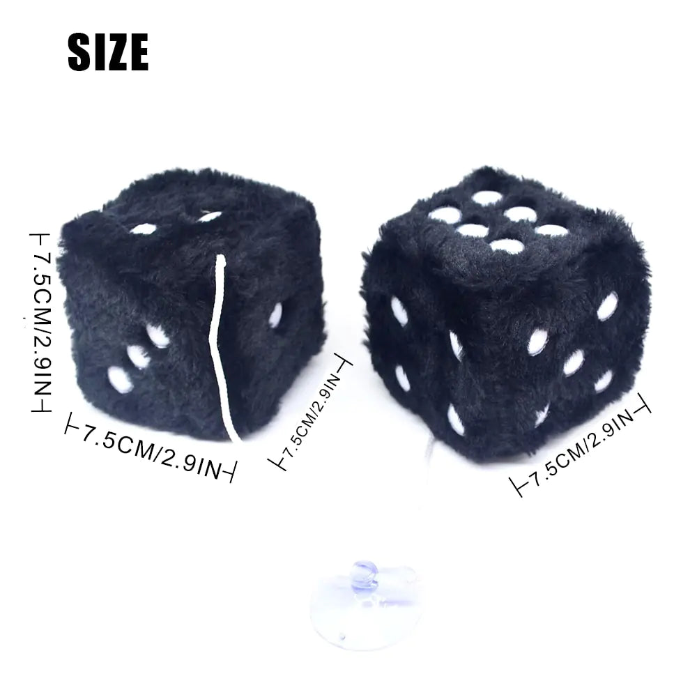 Fuzzy Plush Dice Car Accessory - Products By Jax