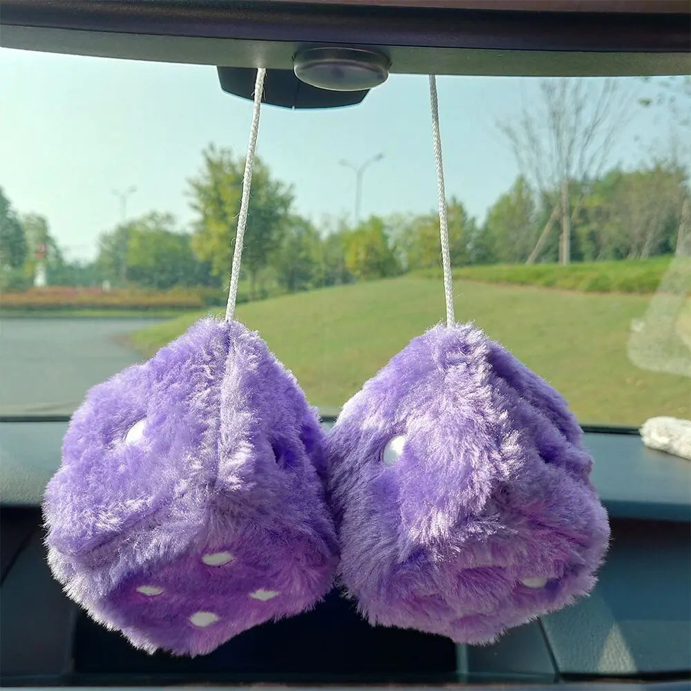 Fuzzy Plush Dice Car Accessory - Products By Jax