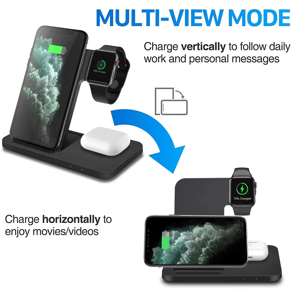 3in1 Wireless Fast Charger Dock Station - Products By Jax